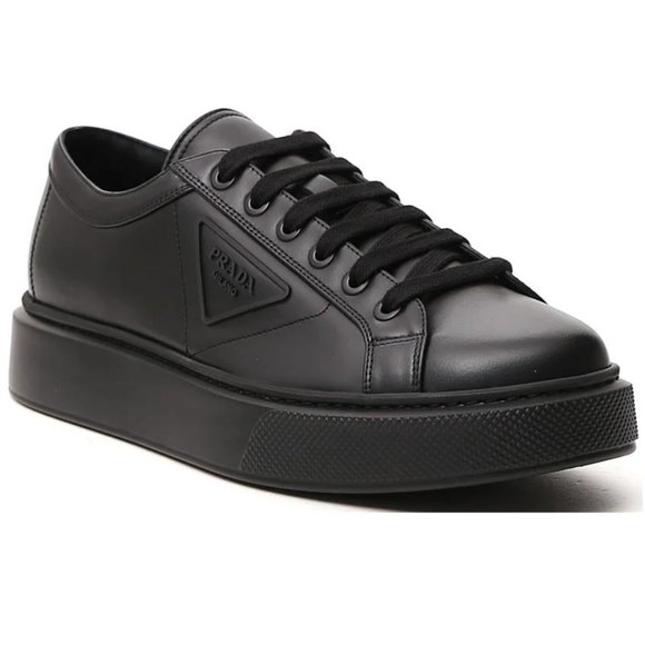 Prada Other - ❌SOLD❌PRADA Vitello Soft Leather Low Top Sneakers Lace-up Logo Embossed Mens 6.5
